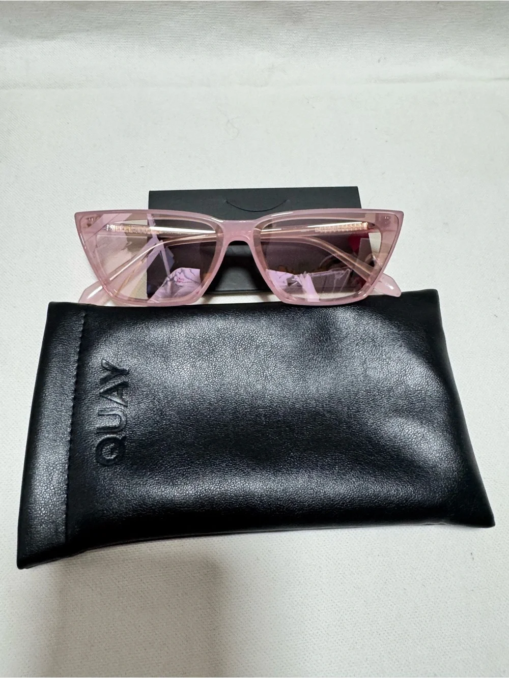 Quay Australia Translucent Pink Cat-Eye Sunglasses